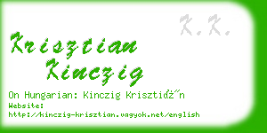 krisztian kinczig business card